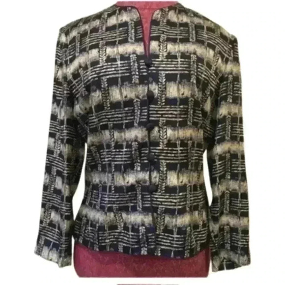 Adrianna Papell womens Blazer size 10 Silk 100 Silk Shell Jacket 90s vintage - Picture 1 of 8
